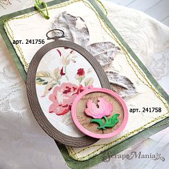 Нож "Пяльцы. Овальные с розой", 6,5х11 см (ScrapMania)