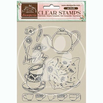 Штамп "Welcome Home. Cups", 7,5х7,5 см (Stamperia)