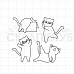 Штамп "Домашние котики", 3 см (Скрапклуб)