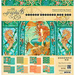 Набор бумаги 30х30 см "Voyage Beneath The Sea. На морском дне", 24 листа (Graphic 45)