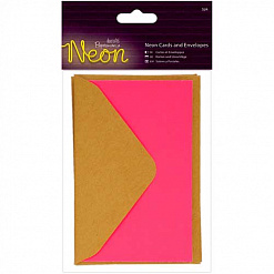 Набор заготовок для открыток 10х6,5 см "Neon Pink" с конвертами (DoCrafts)