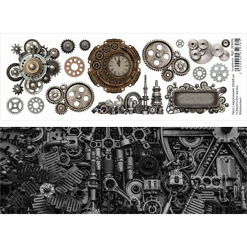 Лист с картинками 10х30 см "Скорость без границ. Механизмы" (ScrapMania)
