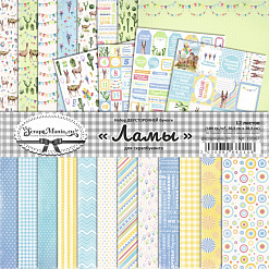 Набор бумаги 30,5х30,5 см "Ламы", 12 листов (ScrapMania)
