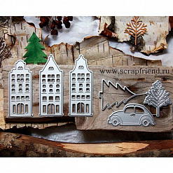 Нож "Машинка в лесу", 6х2,5 см (Scrapfriend)