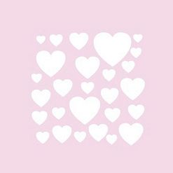 Термотрансферная наклейка "Сердечки круглые. Белые", 8х8 см (Scrapmama)