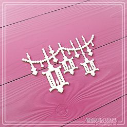 Чипборд "Гирлянда с китайскими фонариками 3", 5,2х3,3 см (СкрапМагия)