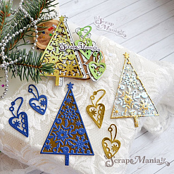 Нож "Елочка с подвесками", 5,8х9,4 см (ScrapMania)