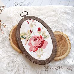 Нож "Пяльцы. Овальные с розой", 6,5х11 см (ScrapMania)