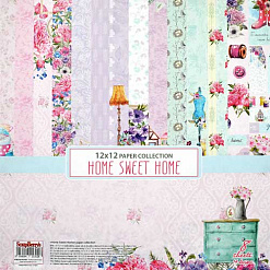 Набор бумаги 30х30 см "Home sweet home. Милый дом" на английском, 8 листов (ScrapBerry's)