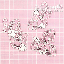 Чипборд "Цветы тропик", 5,2х8,5 см (Scrapiki)