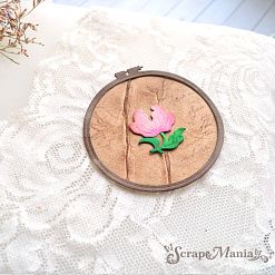 Нож "Пяльцы. Круглые с пионом", 8,5х9 см (ScrapMania)