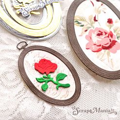 Нож "Пяльцы. Овальные с розой", 6,5х11 см (ScrapMania)
