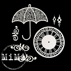 Набор украшений из чипборда "Ретро. Зонтик" (MiMi Design)