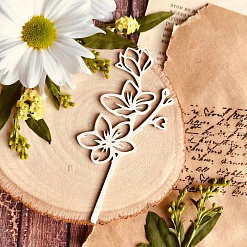 Чипборд "Вишнёвый цвет", 10х4,5 см (WoodHome)