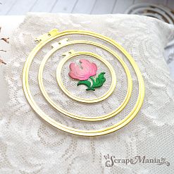 Нож "Пяльцы. Круглые с пионом", 8,5х9 см (ScrapMania)