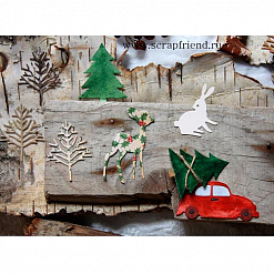 Нож "Машинка в лесу", 6х2,5 см (Scrapfriend)