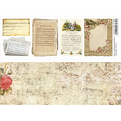 Лист с картинками 10х30 см "Фономикс. Ноты 2" (ScrapMania)