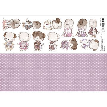 Лист с картинками 10х30 см "Непоседы. Собачка. Девочка" (ScrapMania)