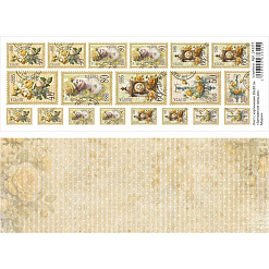 Лист с картинками 10х30 см "Затерянная среди роз. Марки" (ScrapMania)
