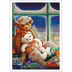 Тканевая карточка мини "Плюшевая семейка. Вечерняя сказка" (ScrapMania)