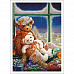Тканевая карточка мини "Плюшевая семейка. Вечерняя сказка" (ScrapMania)