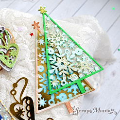 Нож "Елочка с подвесками", 5,8х9,4 см (ScrapMania)