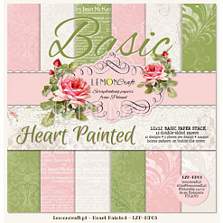 Набор бумаги 30х30 см "Heart painted. Базовый", 12 листов (Lemon Craft)