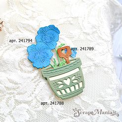 Нож "Уютная дача. Анютины глазки", 4,3х6,2 см (ScrapMania)