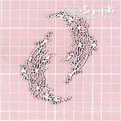 Чипборд "Рождественский Цветок. Уголки", 5х8 см (Scrapiki)