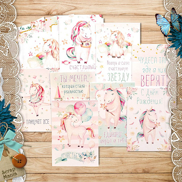 Набор карточек "Розовые грезы", 16 шт (ScrapMania)