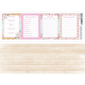 Лист с картинками 10х30 см "Розовые грезы. Метрика" (ScrapMania)