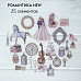 Набор высечек из ткани "Романтика 2", 25 шт (RozeFlowers)