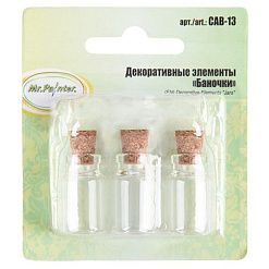 Набор стеклянных бутылочек, 1,4х2,4 см, 3 шт (Mr.Painter)
