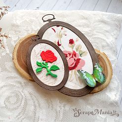 Нож "Пяльцы. Овальные с розой", 6,5х11 см (ScrapMania)