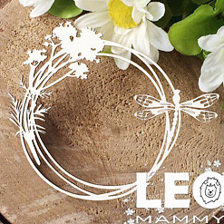 Чипборд "Веночек со стрекозой", 6,5х8 см (LeoMammy)