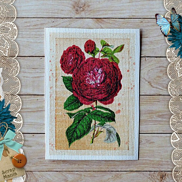 Тканевая карточка "Летняя феерия. Розы" (ScrapMania)