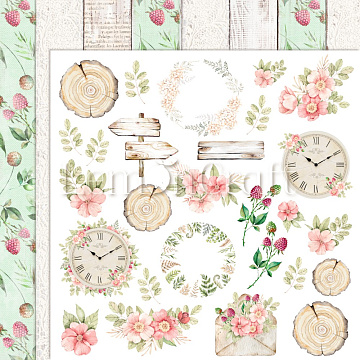 Бумага "Raspberry Garden 03" (Lemon Craft)