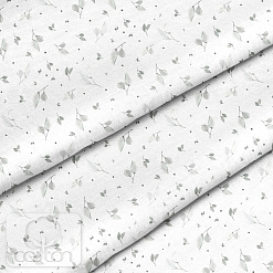 Отрез ткани 79х50 см "Листики серые" (Cotton)