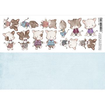 Лист с картинками 10х30 см "Непоседы. Котик. Мальчик" (ScrapMania)