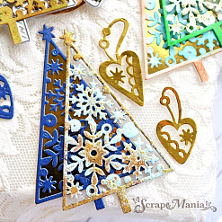Нож "Елочка с подвесками", 5,8х9,4 см (ScrapMania)