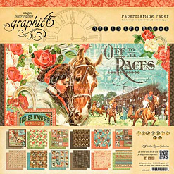 Набор бумаги 30х30 см "Off to the races", 24 листа (Graphic)