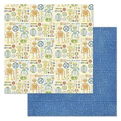 Набор бумаги 20х20 см "Роботы", 12 листов (ScrapMania)