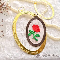Нож "Пяльцы. Овальные с розой", 6,5х11 см (ScrapMania)