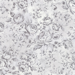 Отрез ткани 50х55 см "Графичные розы" Peppy, Wexford garden SRK-17109-12 GREY)