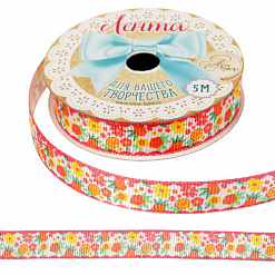 Лента репсовая "Яркое лето", ширина 1,5 см, длина 5 м (АртУзор)