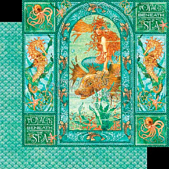 Набор бумаги 30х30 см "Voyage Beneath The Sea. На морском дне", 24 листа (Graphic 45)