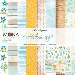 Набор бумаги 30х30 см "Новый год", 9 листов (MonaDesign)