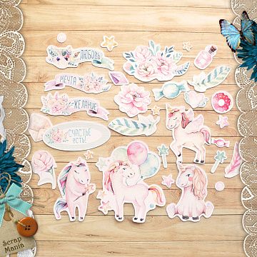 Набор высечек из бумаги "Розовые грезы",  36 шт (ScrapMania)