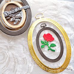 Нож "Пяльцы. Овальные с розой", 6,5х11 см (ScrapMania)