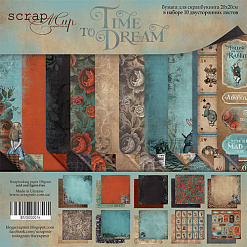 Набор бумаги 20х20 см "Time to Dream" на английском, 10 листов (Скрапмир)